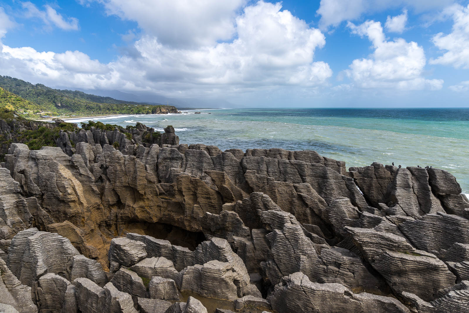 Punakaiki Pancake rocks clouds